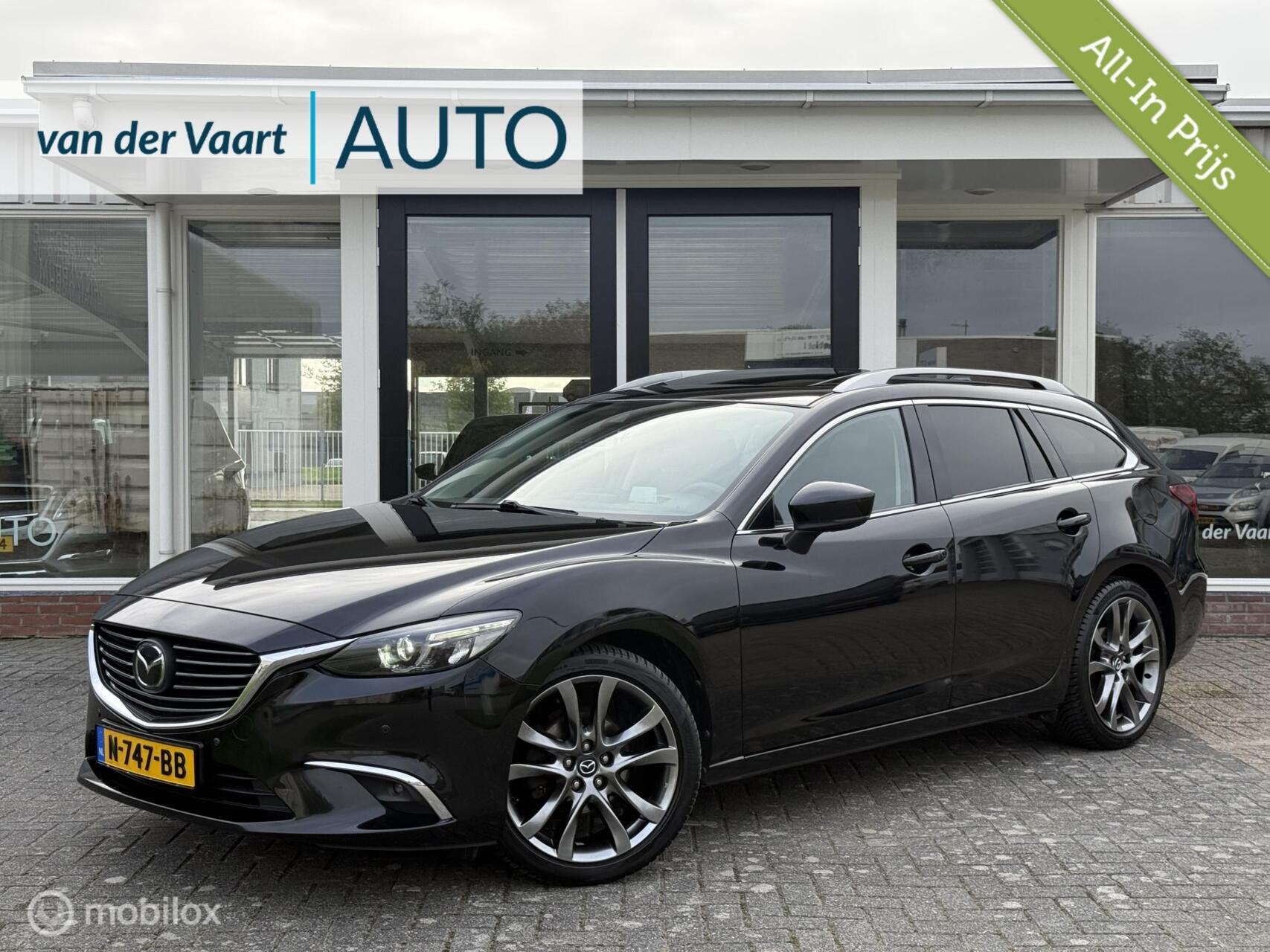 Mazda 6 Sportbreak 2.5 SkyActiv-G 192 GT-M / Head-up / Leder, Auto's, Gebruikt, 6 sportbreak, Zwart, Leder
