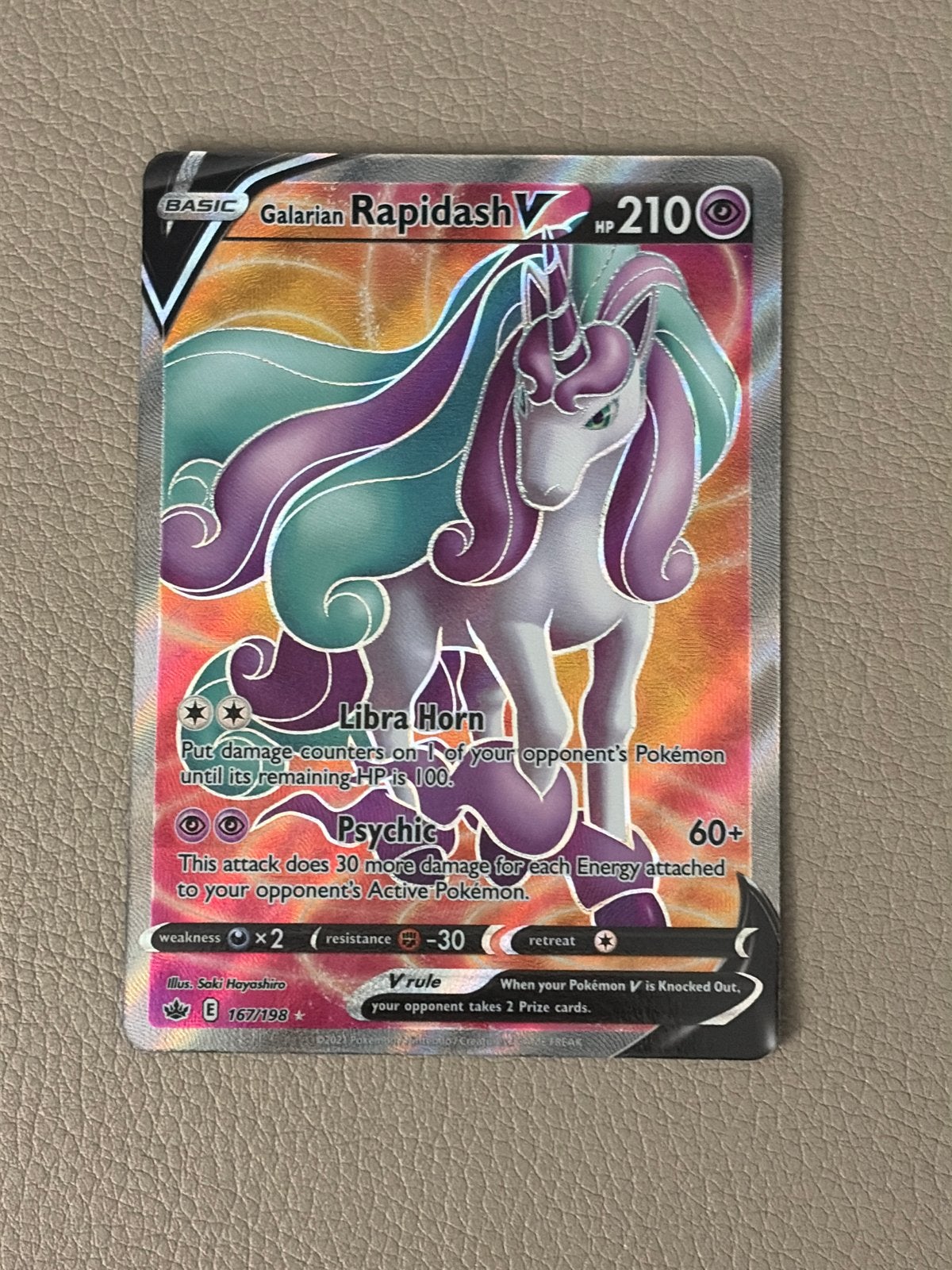 Galerian Rapidash V - Chilling Reign 167/198, Ophalen of Verzenden, Gebruikt, Losse kaart, Foil