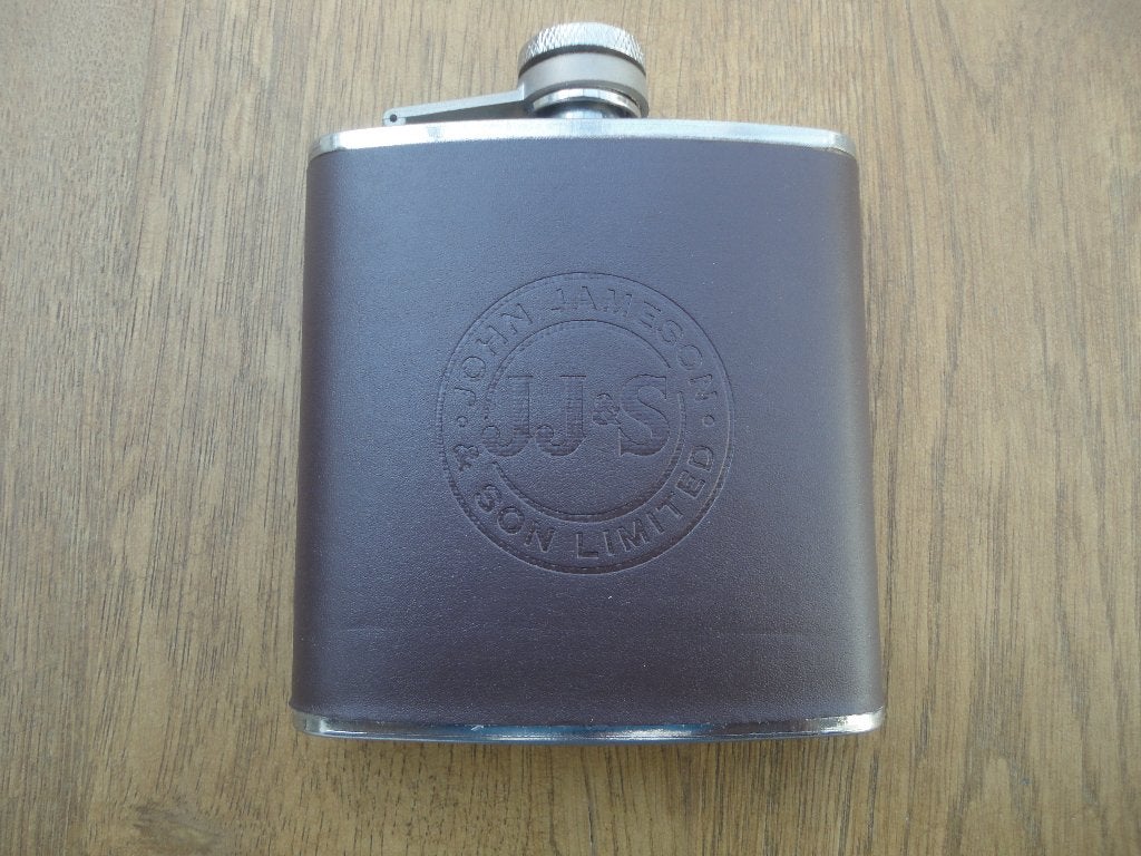 Mooie metalen heupflacon John Jameson & Son JJ&S, Ophalen of Verzenden, Zo goed als nieuw, Gebruiksvoorwerp