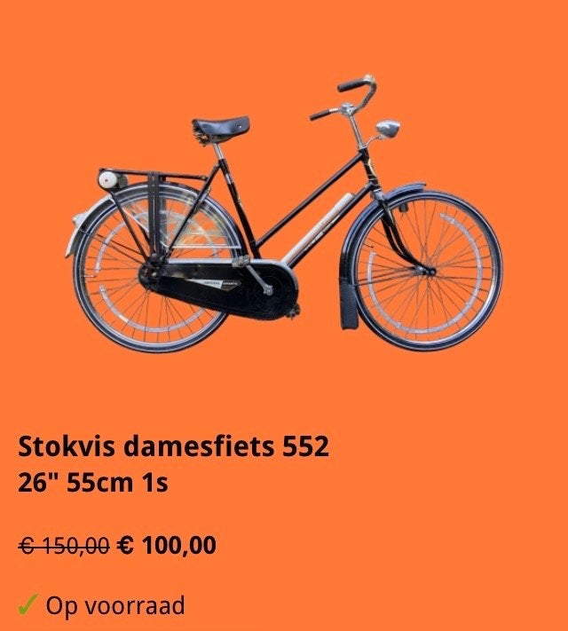 Stokvis Damesfiets 552 - 26 inch, 55cm, 1 versnelling, Gebruikt, Versnellingen, Oldenzaal, Relekofietsen