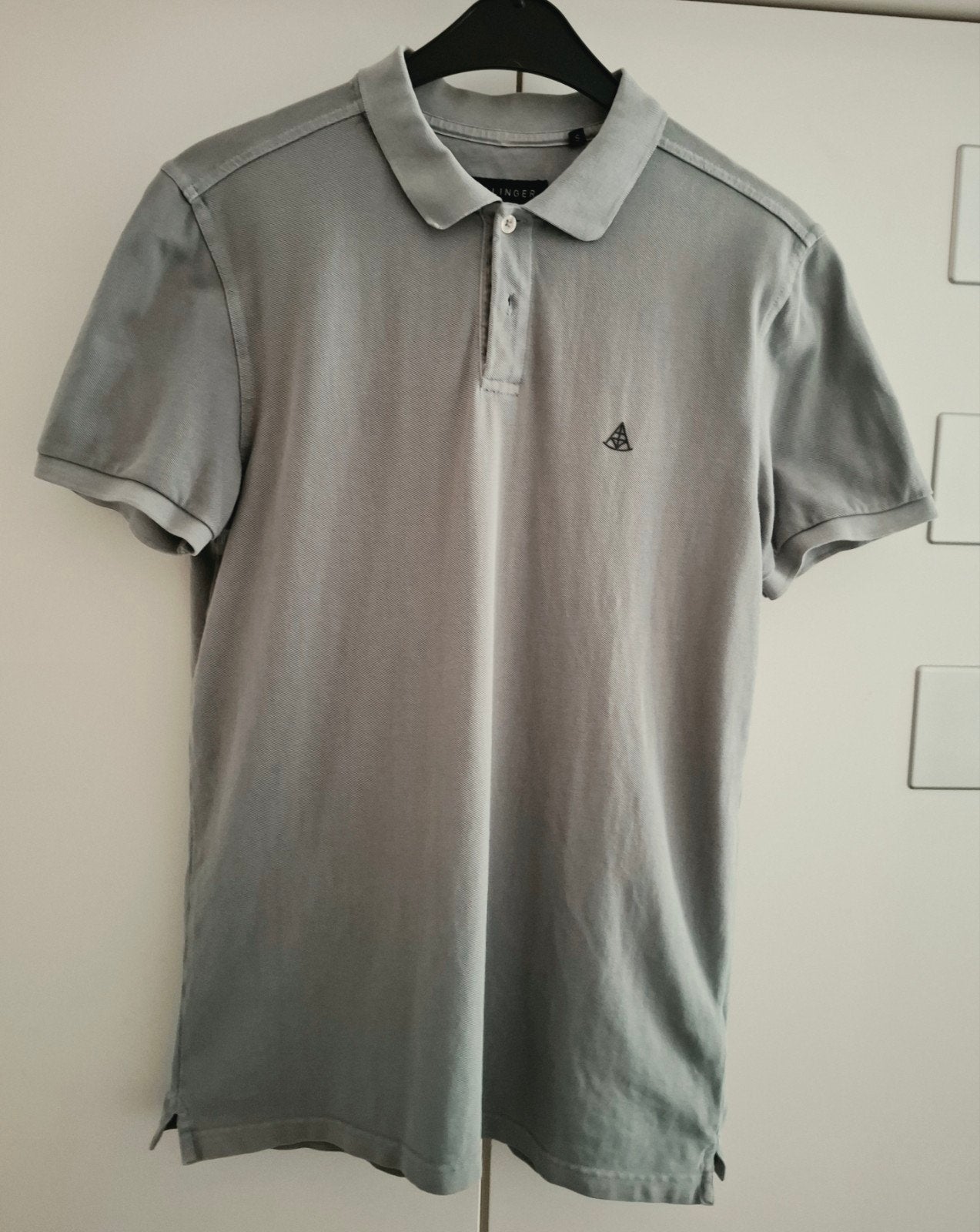 Grijs/groen Hallinger polo shirt maat S, Hallinger, Ophalen of Verzenden, Zo goed als nieuw, Groen