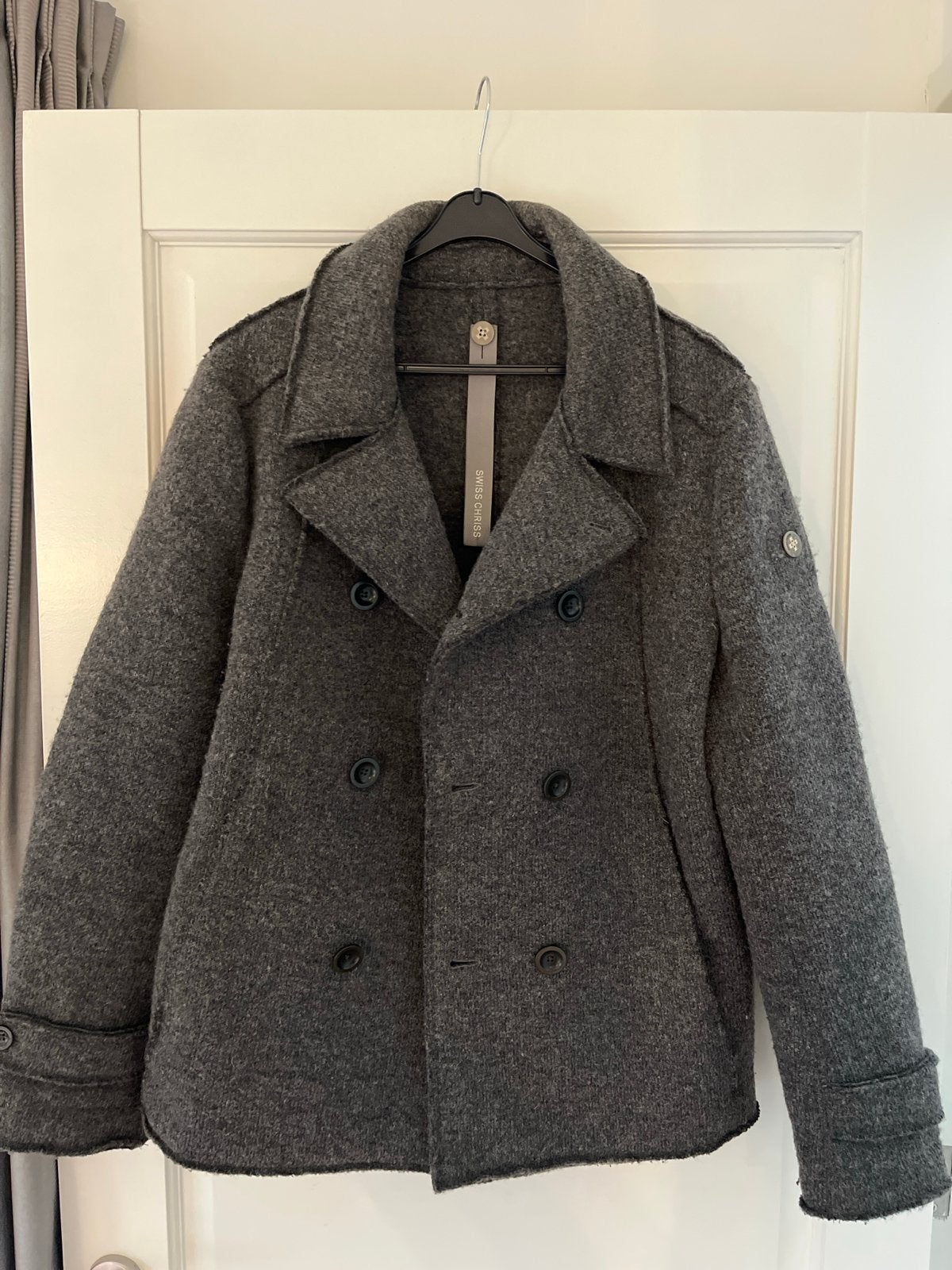Stijlvolle Swiss Chriss Peacoat - Maat L, Kleding | Heren, Ophalen, Zo goed als nieuw, Maat 48/50 (M), Grijs