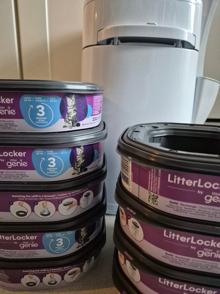 Litter Locker by Litter Genie + 9 navulcassettes — geurvrij, Dieren en Toebehoren, Kattenbakken, Ophalen of Verzenden, Zo goed als nieuw
