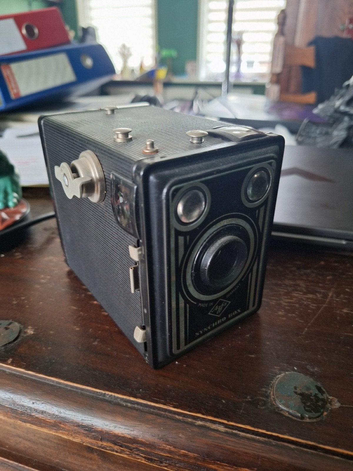 Antieke Agfa Synchro Box fotocamera - Vintage verzamelobject, Ophalen of Verzenden