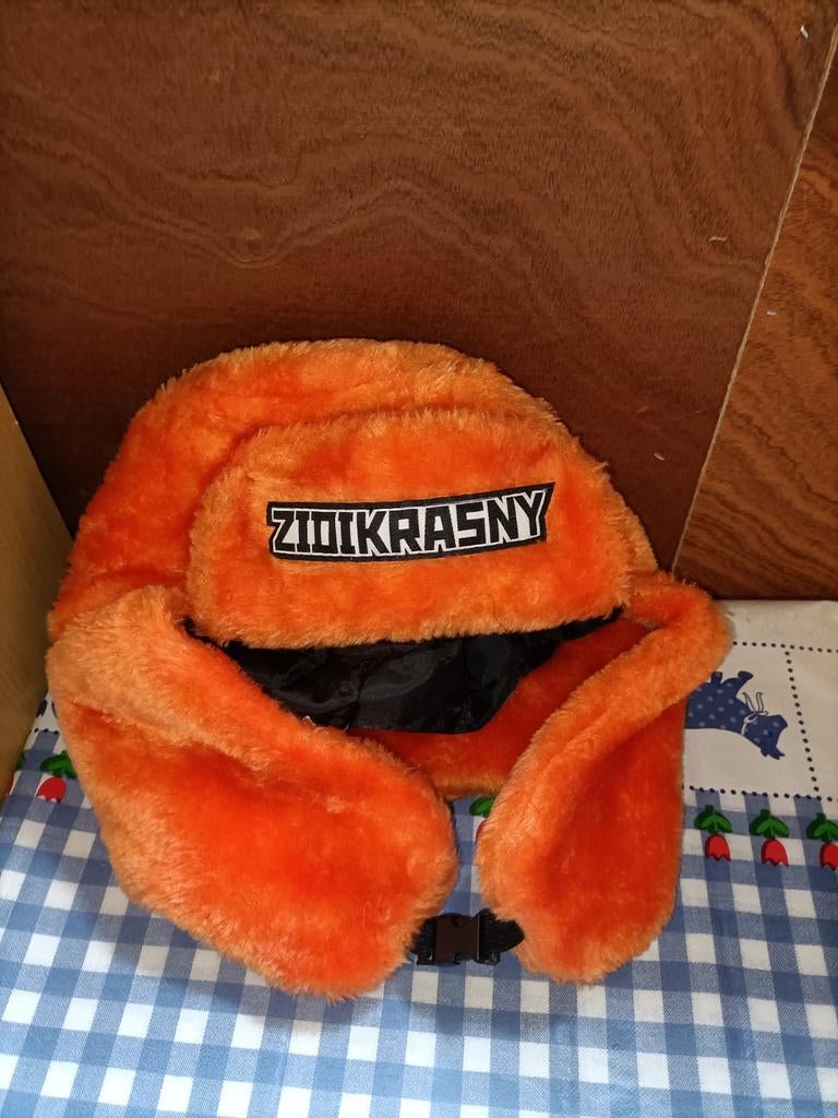 Oranje muts met oorflappen Focwa Autoschade, Ophalen of Verzenden, Overige maten, Muts