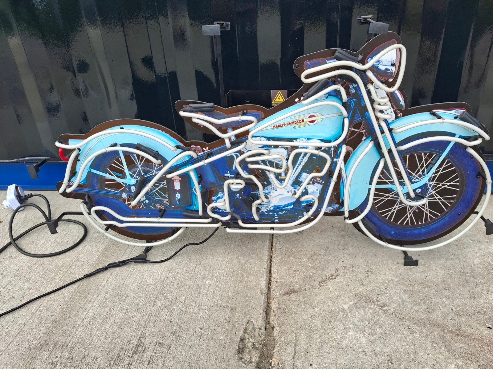 Harley Davidson Neon Verlichting, Ophalen, Blauw, Zo goed als nieuw, Metaal