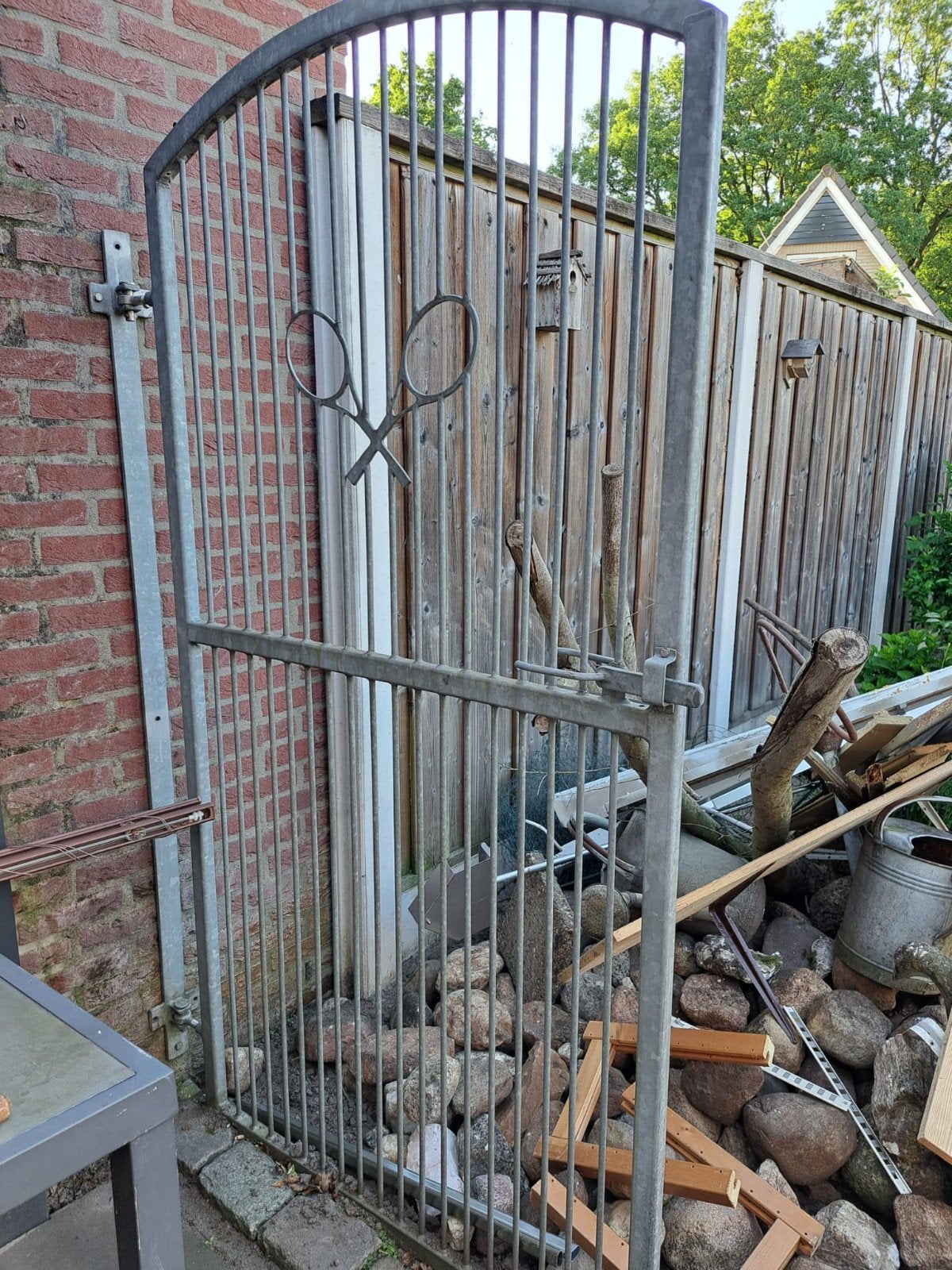 Gegalvaniseerd tuinhek ( zware kwaliteit), Tuin en Terras, Ophalen, Gebruikt, IJzer, Tuinhek