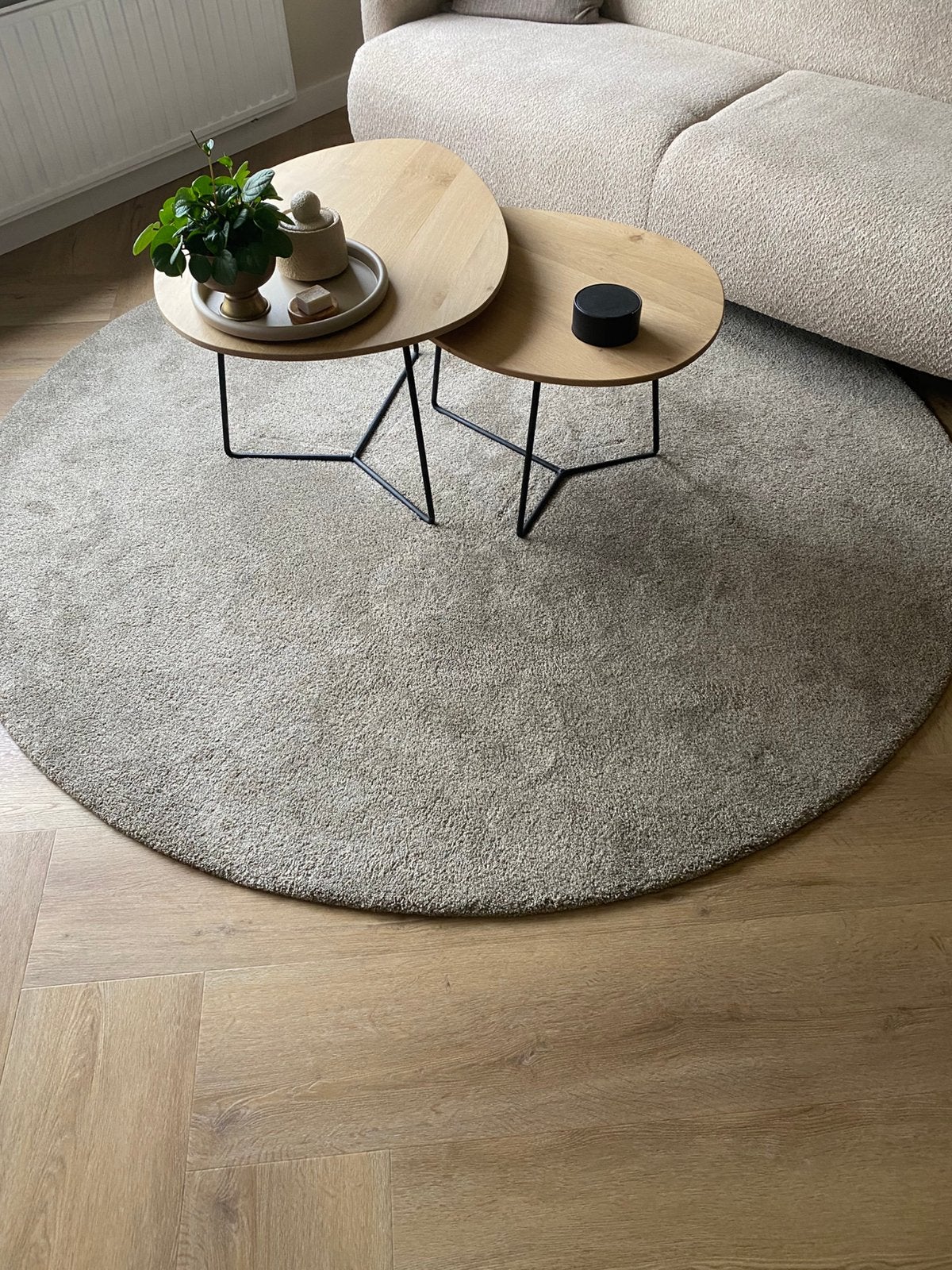 Rond vloerkleed 2 meter doorsnede, Huis en Inrichting, Stoffering | Tapijten en Kleden, Ophalen, Beige, Rond, 200 cm of meer
