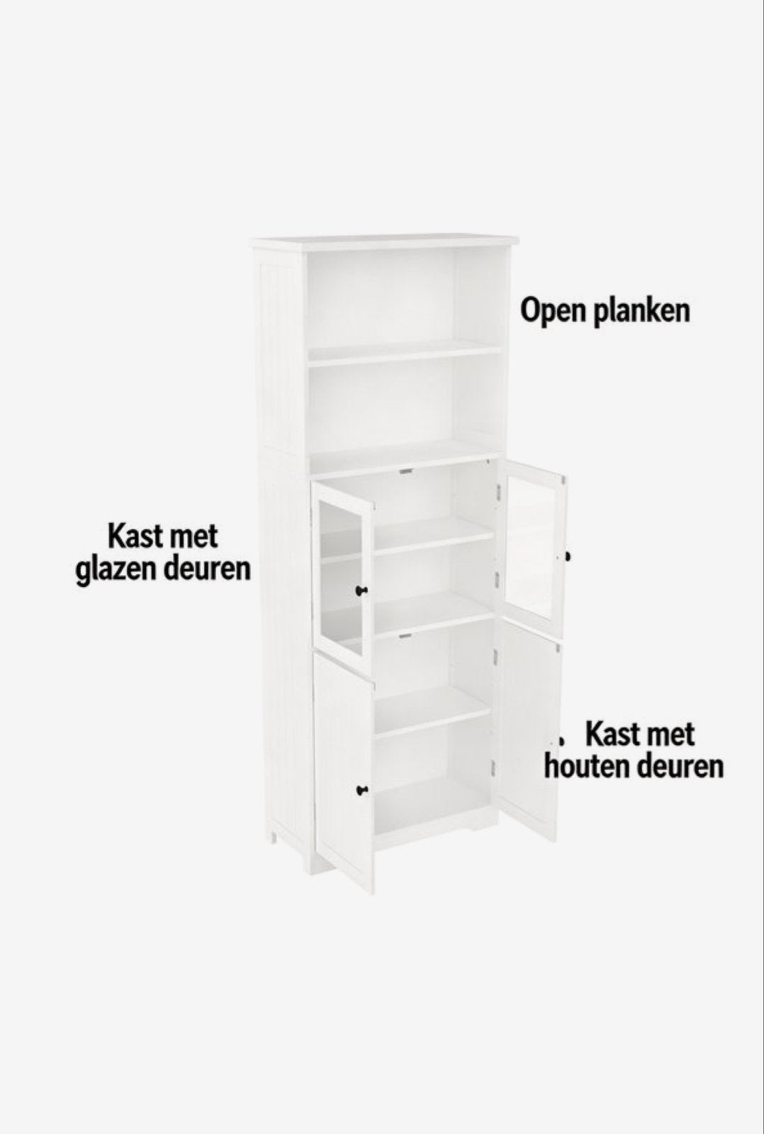 Witte badkamerkast - vochtbestendig, Huis en Inrichting, Ophalen, (Half)hoge kast, 50 tot 100 cm, Zo goed als nieuw
