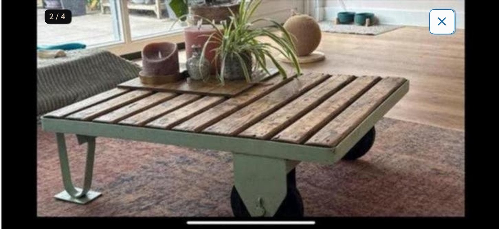 Industriële pallet tafel 70/90, Ophalen, Gebruikt, 50 tot 100 cm, Overige houtsoorten