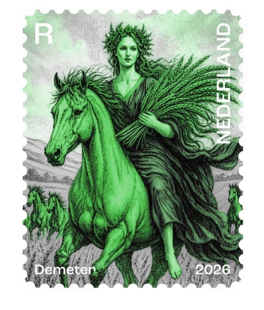 2026 Nederland Crypto Stamp - Demeter - GROEN. Postfris., Ophalen of Verzenden, Na 1940, Postfris