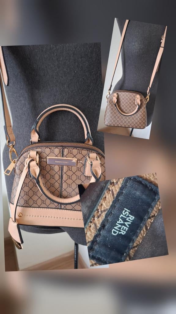 River Island tas handtas schoudertas igs, Ophalen of Verzenden, Zo goed als nieuw, Bruin, Handtas