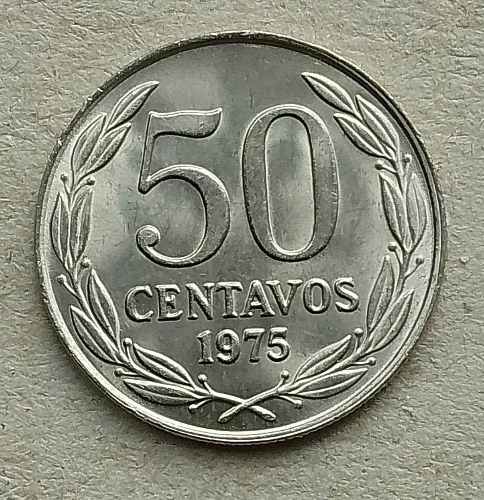Chili, 50 centavos 1975, Ophalen of Verzenden, Zuid-Amerika, Losse munt