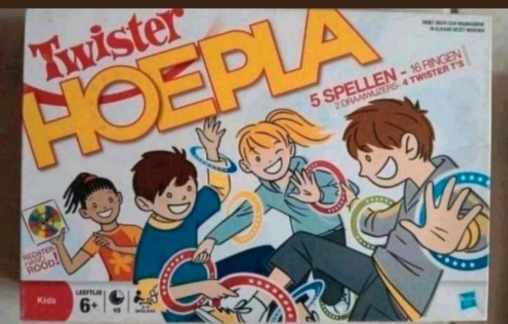 ✅ TWISTER HOEPLA 5 SPELLEN IN 1 👇🏻, Hobby en Vrije tijd, Gezelschapsspellen | Bordspellen, Een of twee spelers, Ophalen of Verzenden