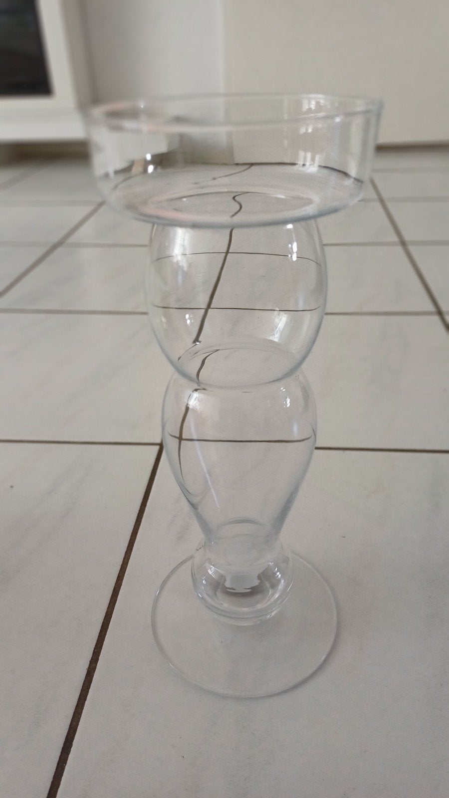 Elegante glazen vaas/kandelaar op voet, Ophalen, Overige typen