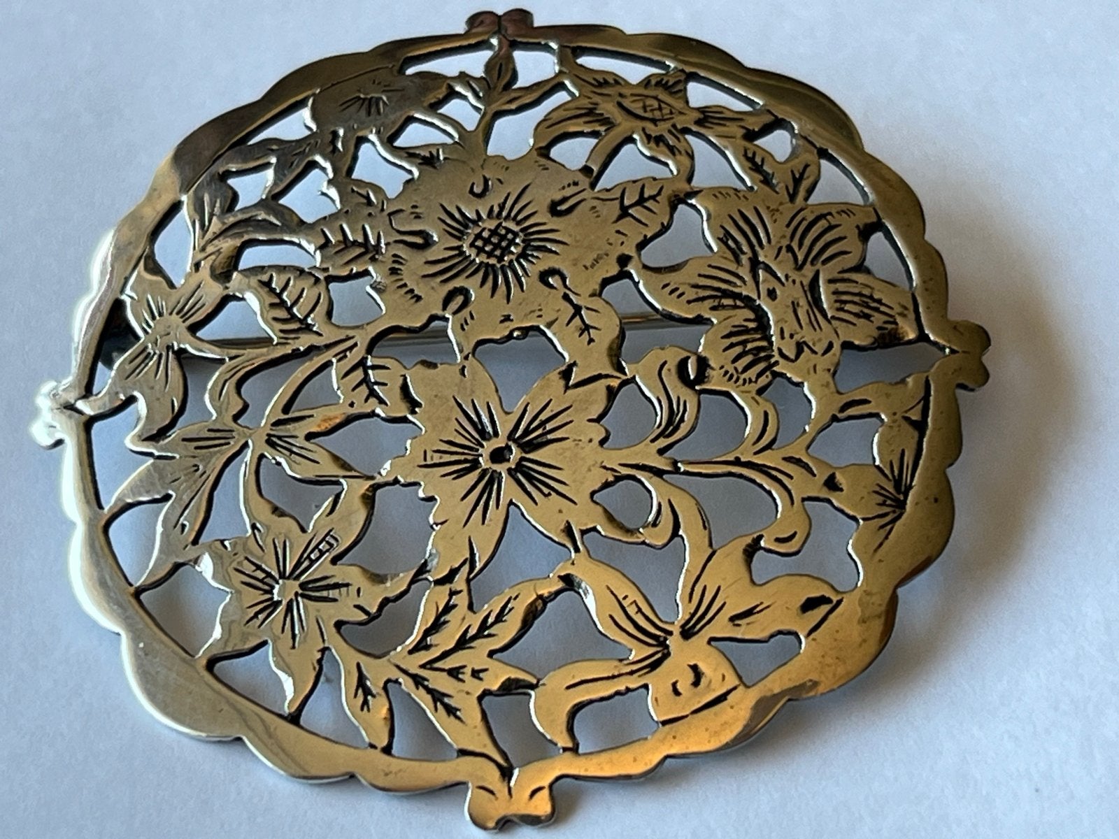 Zilveren Florale Broche Niekerk Schoonhoven - 5 cm, Verzenden, Zo goed als nieuw, 4 tot 7 cm, Zilver