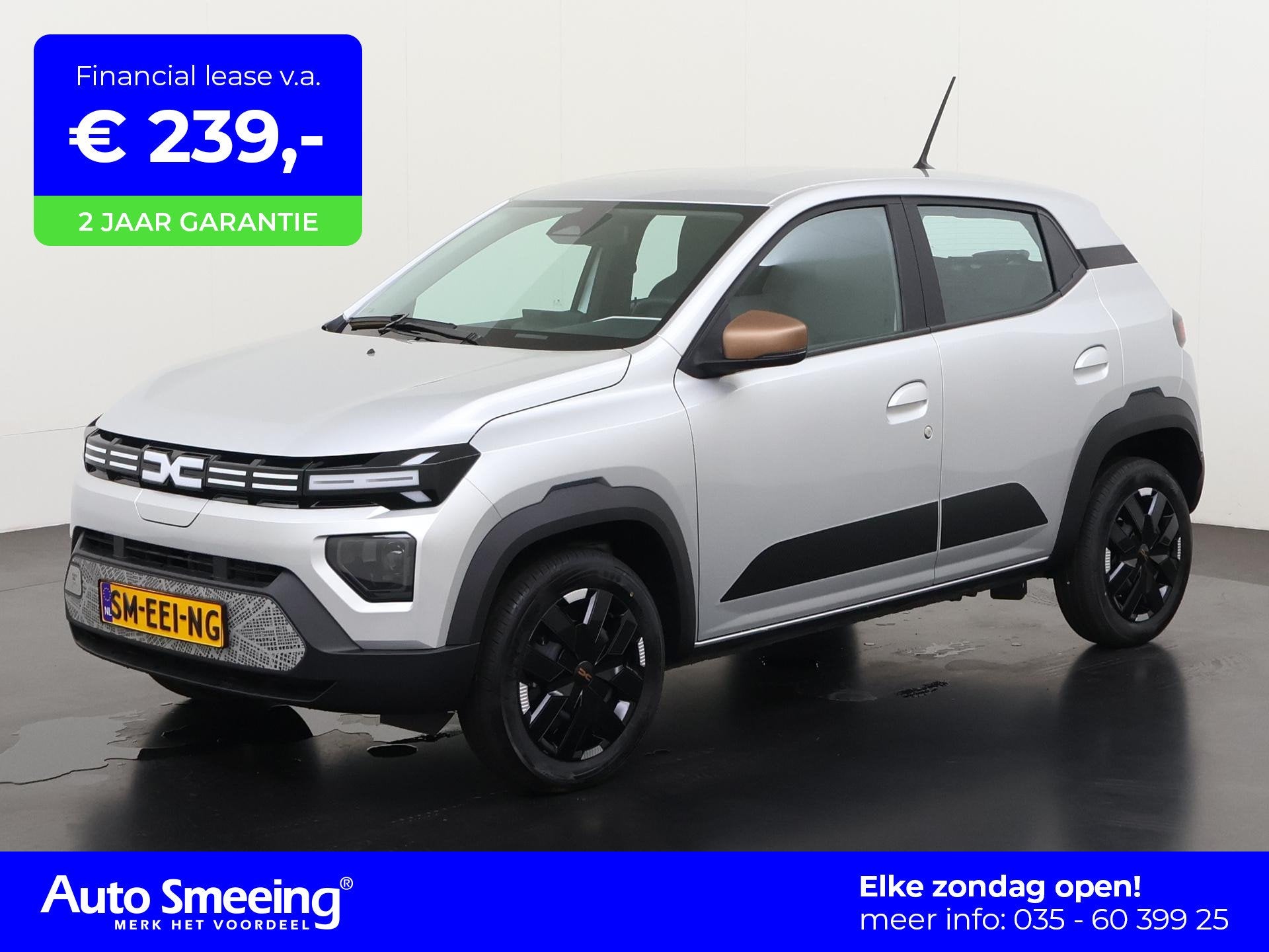 Dacia Spring Extreme 65 26.8 kWh | DC-snelladen | Achteruitc, Auto's, 12 maanden, Gebruikt, 4 stoelen, Leder en Stof
