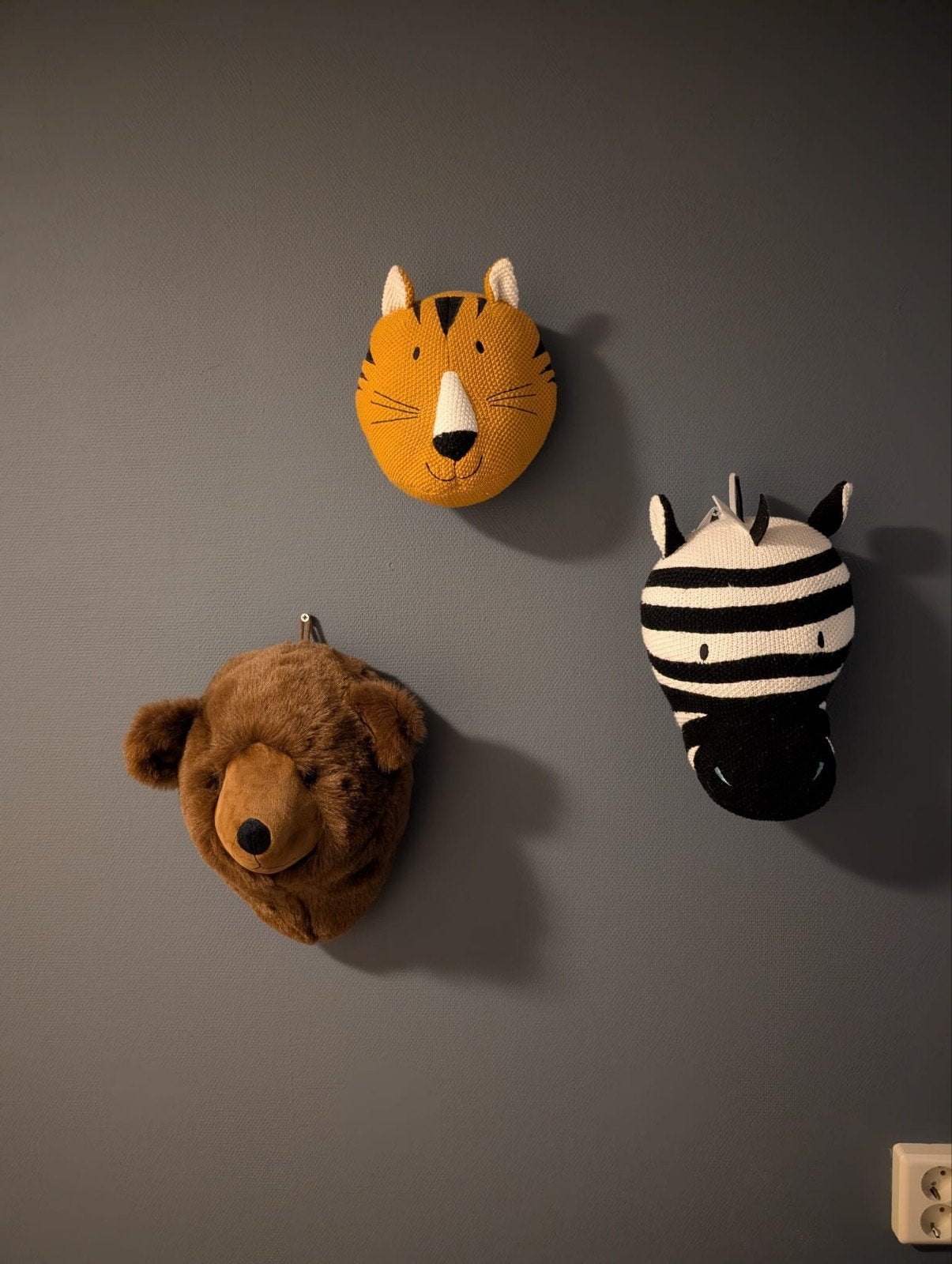 Wanddecoratie Dierenkoppen: Beer, Zebra, Tijger, Ophalen, Gebruikt, Meerkleurig, Textiel
