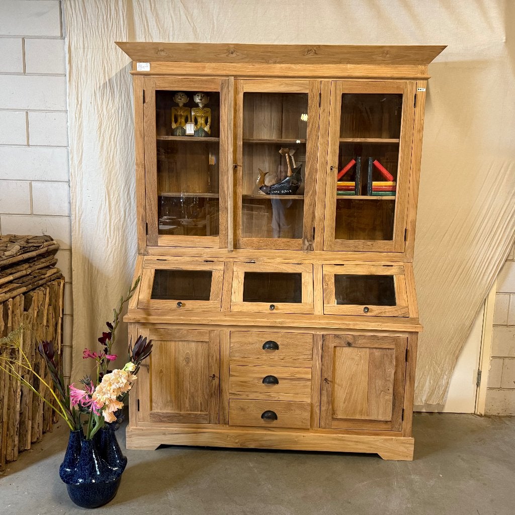 Buffetkast teak met kleppen - 150 cm - Gratis bezorgd