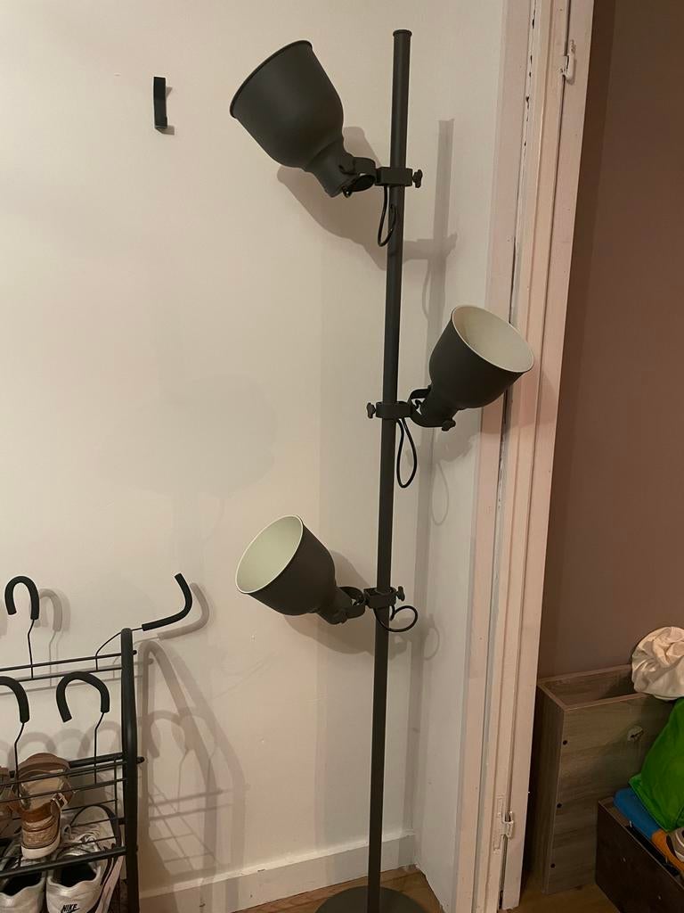 Zwarte vloerlamp met 3 verstelbare spots, Ophalen of Verzenden, Zo goed als nieuw, Metaal, 150 tot 200 cm