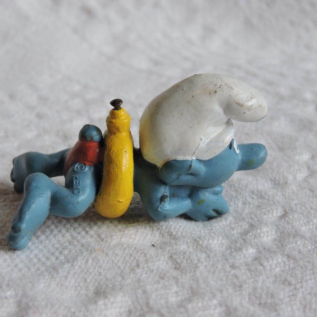 Zwem smurf Schleich Peyo West Germany vintage 1977, Ophalen of Verzenden, Zo goed als nieuw, Overige Smurfen, Poppetje, Figuurtje of Knuffel
