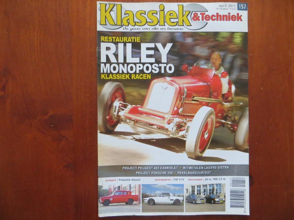 Klassiek & Techniek 157 Riley 12/4 Monoposto, Fiat X1/9, Boeken, Ophalen of Verzenden, Nieuw, Peugeot