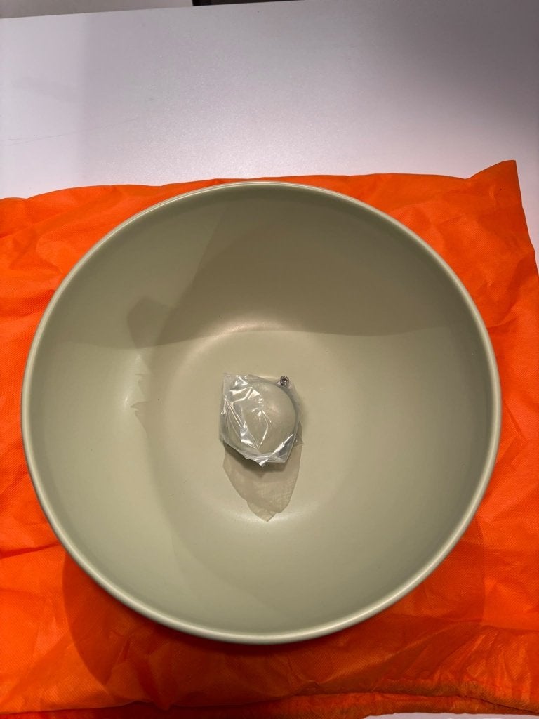 Opzetwastafel rond 37x16cm zonder overloop, Ophalen of Verzenden, Zo goed als nieuw