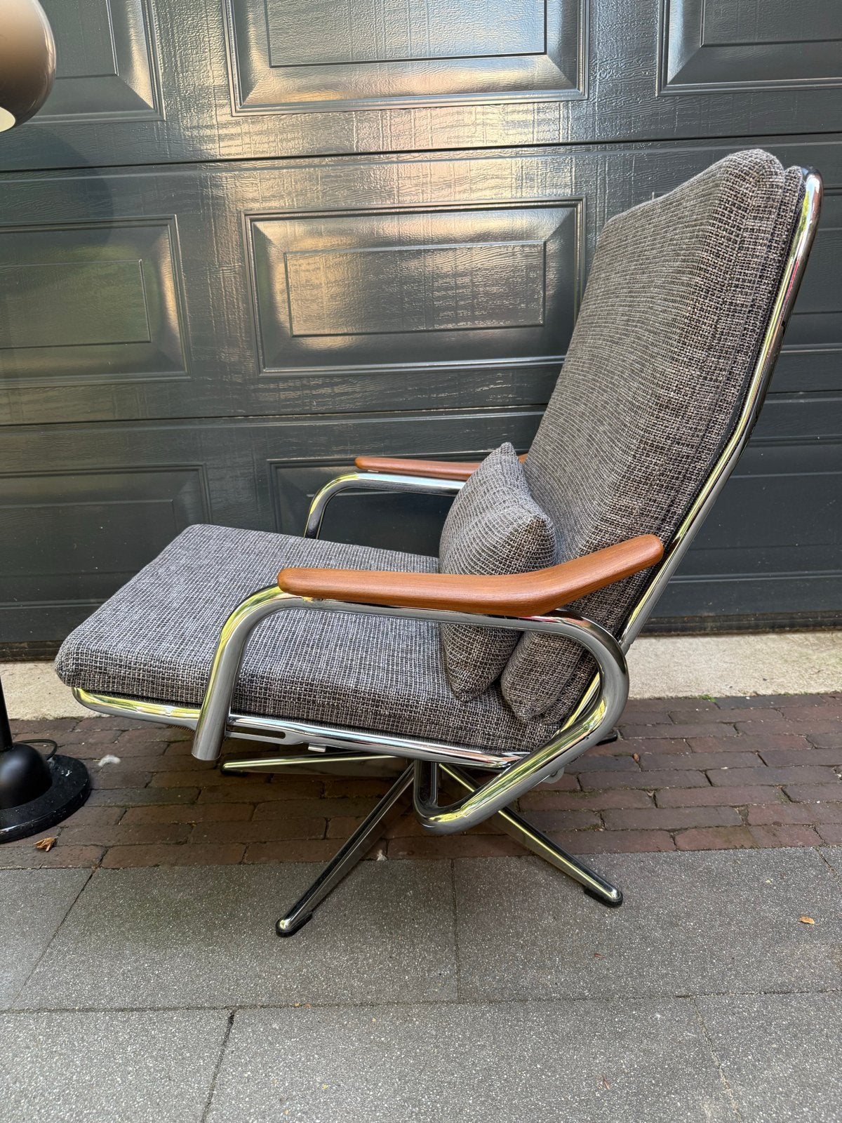 Jaren '70 Relaxstoel met Nieuwe Bekleding, Ophalen of Verzenden, Zo goed als nieuw, Gijpsvintage, Metaal