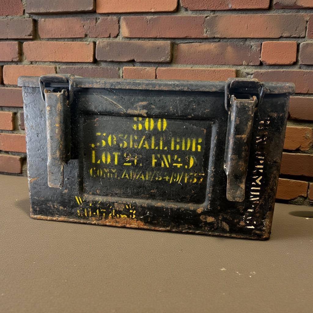 vintage metalen kist /oude munitiekist, Ophalen, Gebruikt, 50 tot 100 cm, Minder dan 50 cm