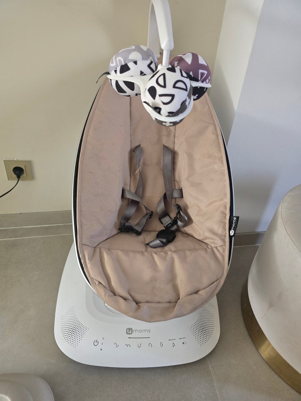 4moms MamaRoo 5 Schommelstoel Beige, Ophalen of Verzenden, Zo goed als nieuw