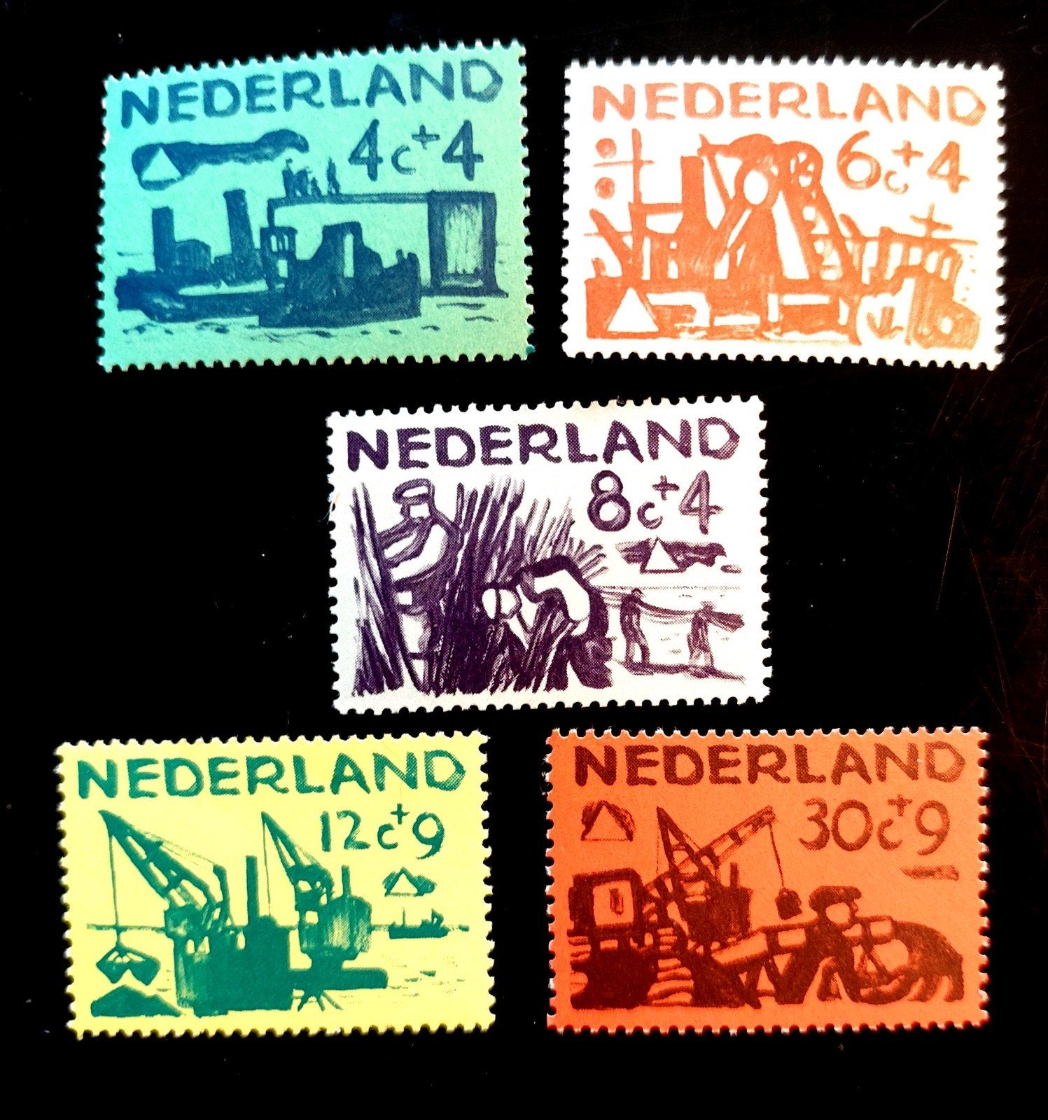 Postzegels Nederland 1959 Nvph 722-726 postfris., Ophalen of Verzenden, Na 1940, Postfris