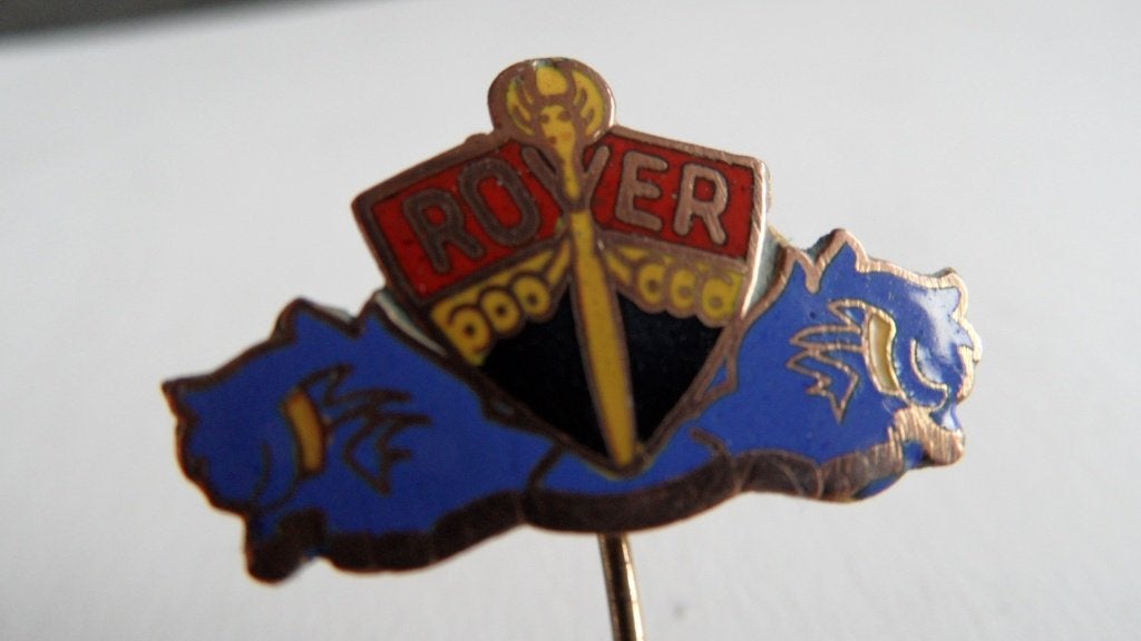 Rover oldtimerauto speld, geëmailleerd, Verzamelen, Verzenden, Gebruikt, Merk, Speldje of Pin