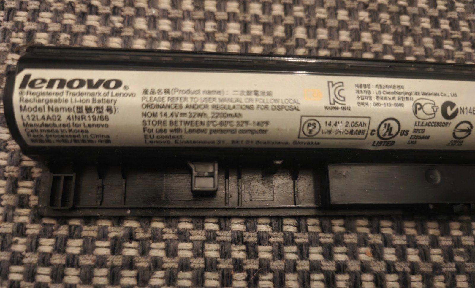 Lenovo L12L4A02 Laptop Accu - Gebruikt, Ophalen of Verzenden, Gebruikt, Lenovo