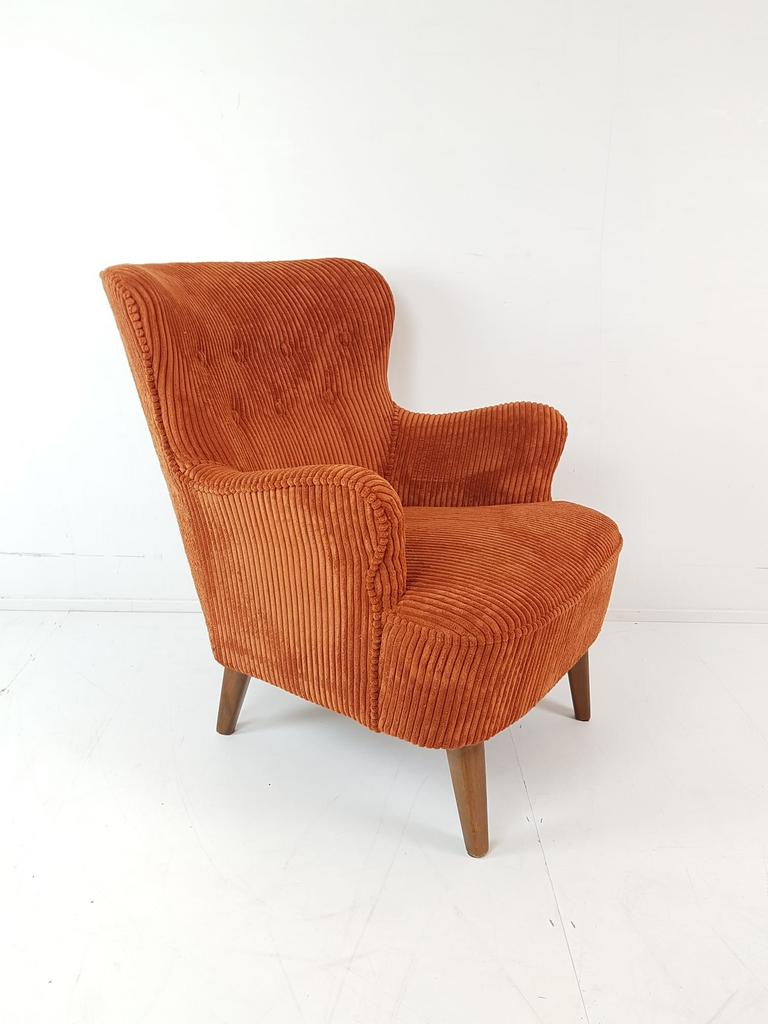 Artifort fauteuil oranje rib | Theo Ruth fauteuil divers, Ophalen of Verzenden, -, -, -