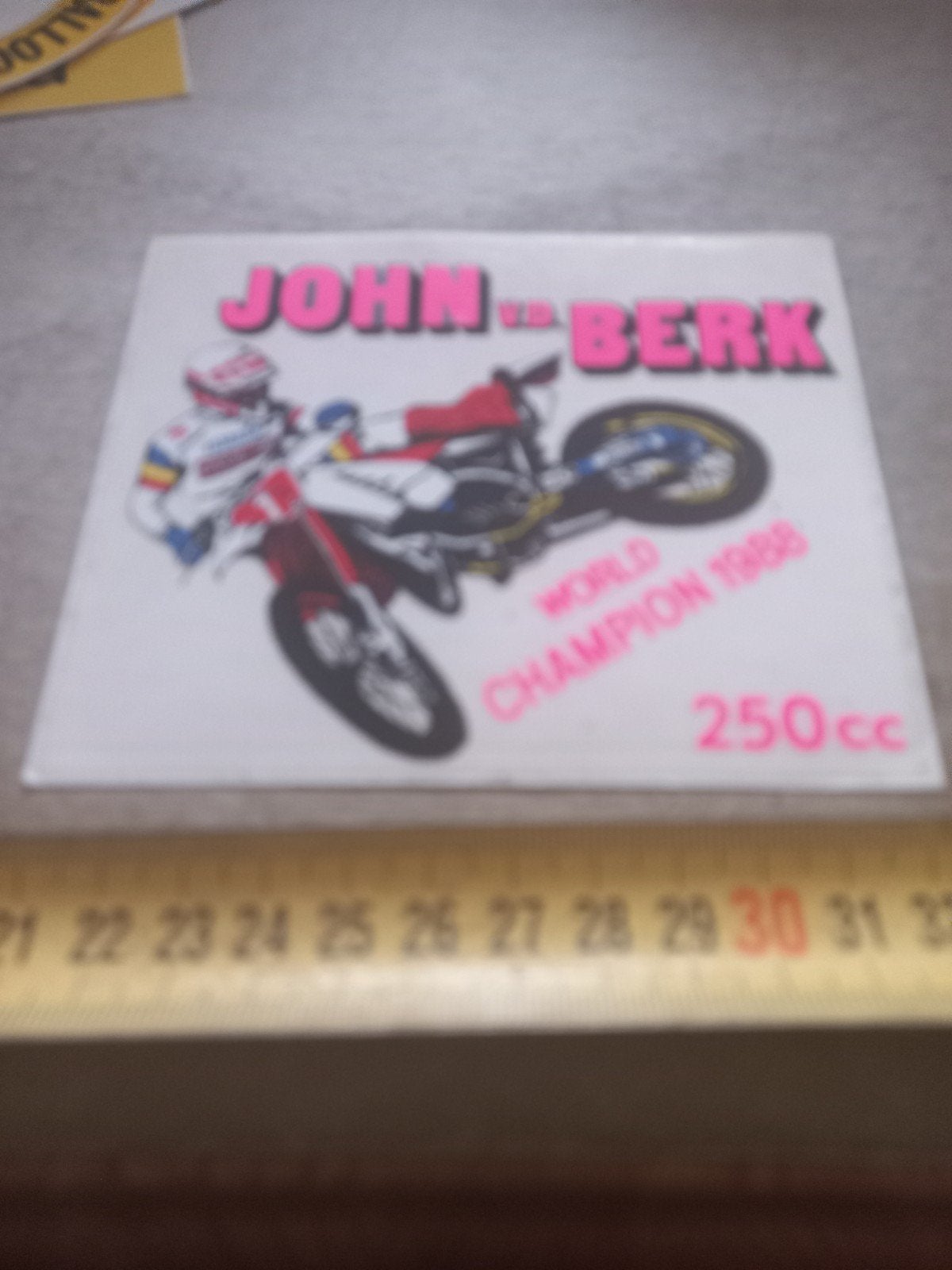 John van den Berk Wereldkampioen 1988 250cc Sticker, Ophalen of Verzenden, Gebruikt