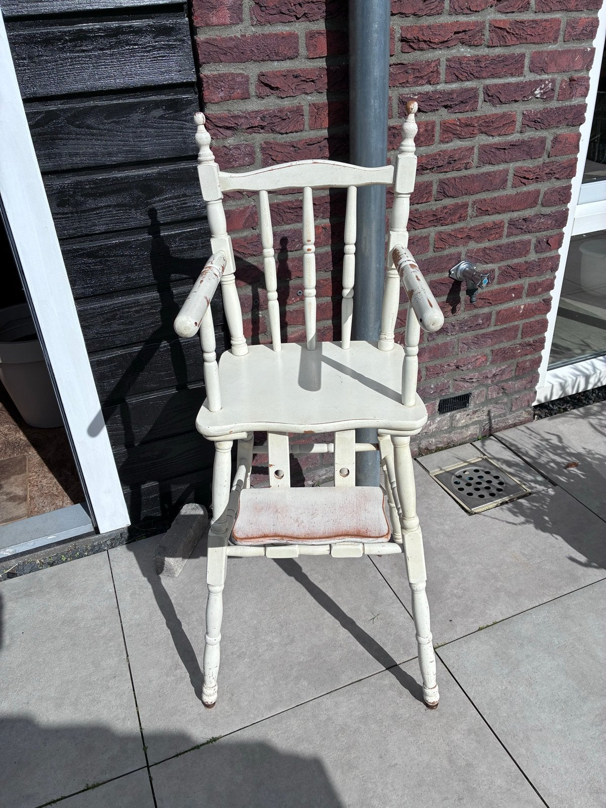 Vintage houten kinderstoel - Wit, Kinderen en Baby's, Ophalen, Gebruikt, Overige typen