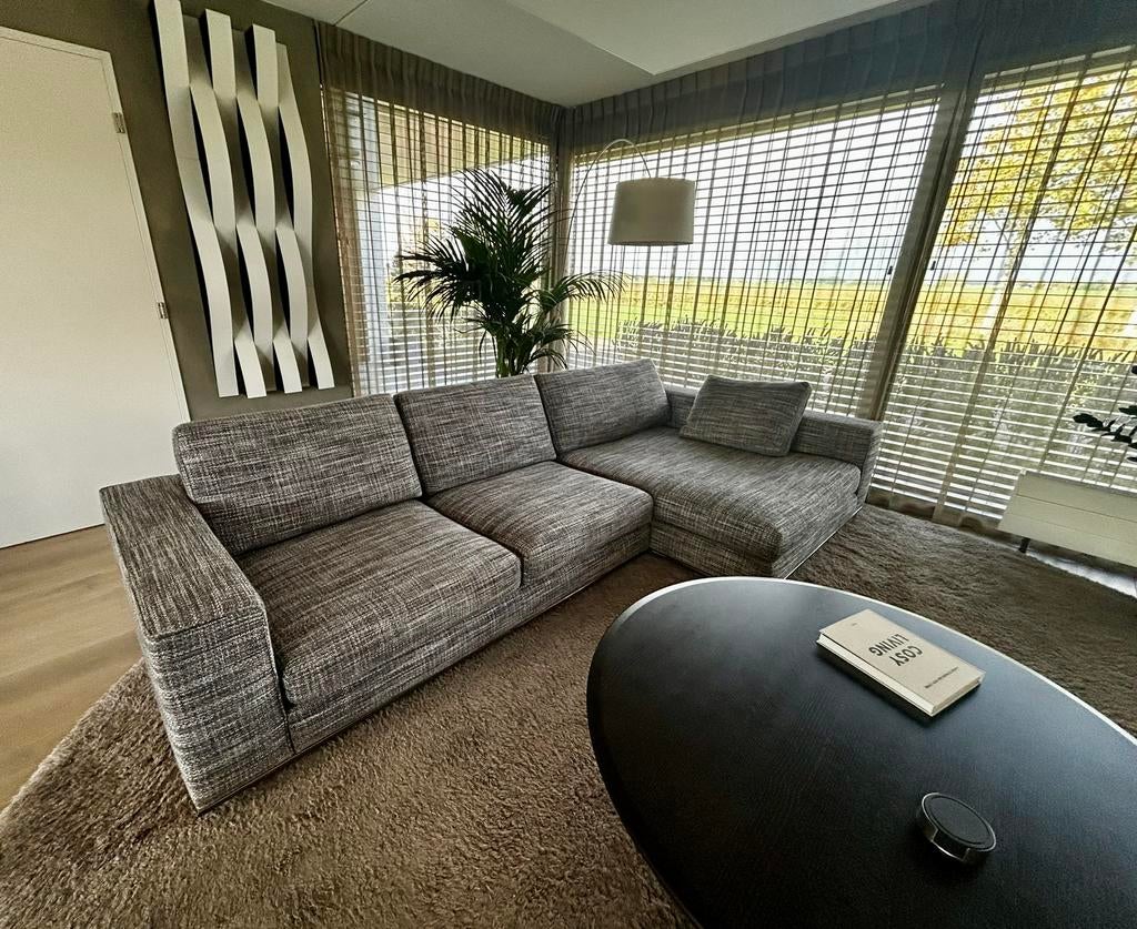 Minotti Hamilton hoekbank lounge chaise longue, Huis en Inrichting, Banken | Bankstellen, Ophalen, Hoekbank, 300 cm of meer, Zo goed als nieuw