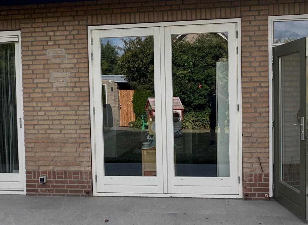 Hardhouten tuindeuren incl kozijn en HR++ glas, Doe-het-zelf en Verbouw, Kozijnen en Schuifpuien, Ophalen, Gebruikt, Deurkozijn