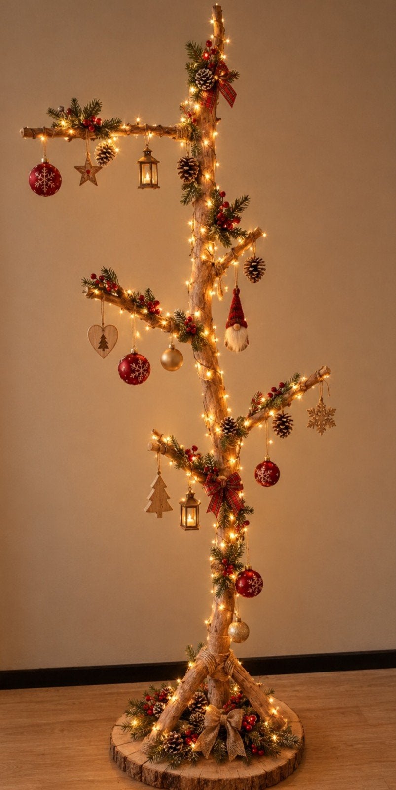 🌲 3x KERSTBOOM KERSTTAK HOUT TAK DECORATIE  DESIGN KAPSTOK, Huis en Inrichting, Ophalen of Verzenden, Nieuw, 200 cm of meer