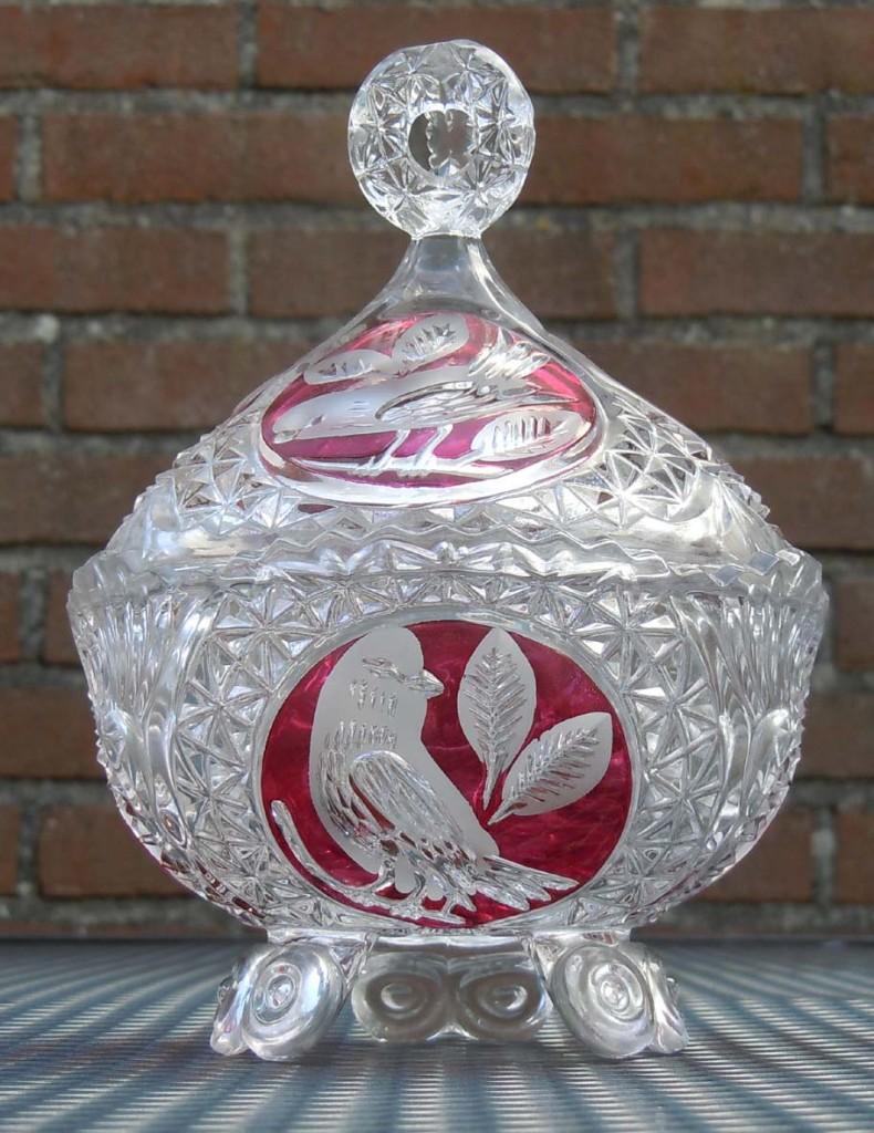 Bonbonschaaltje Boheems glas, Antiek en Kunst, Ophalen of Verzenden