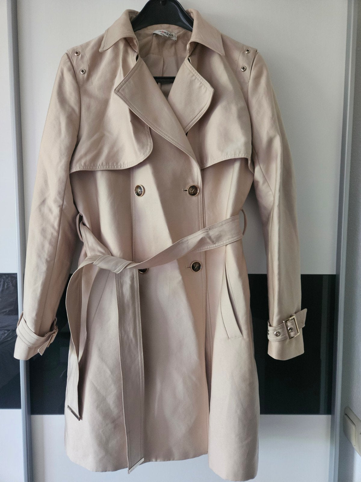 Morgan trenchcoat maat 42 (valt als 38/40), Maat 38/40 (M), Beige, Gedragen, Morgan