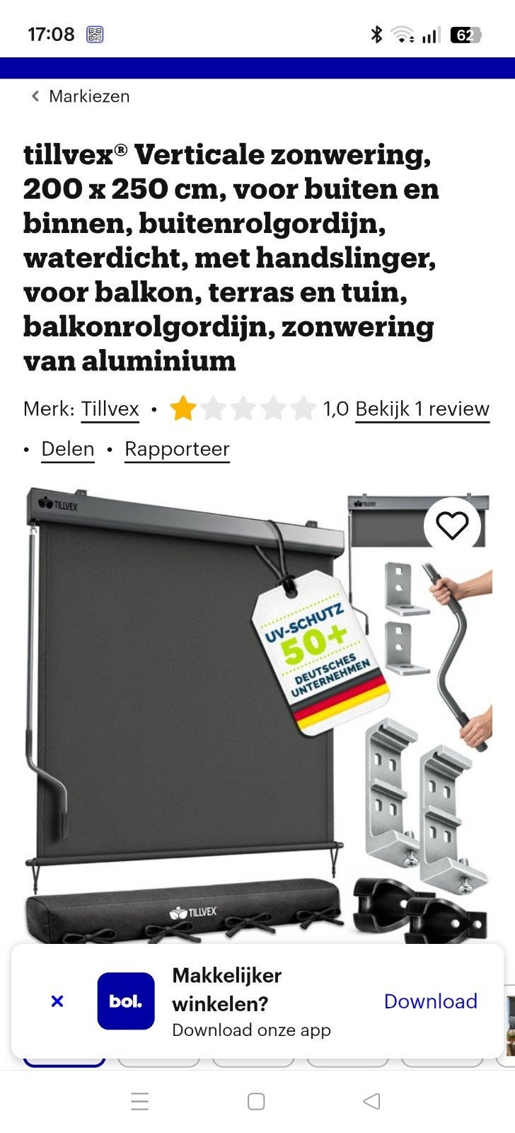 Aangeboden Nieuw Zonnescherm met Handslinger, Ophalen, Nieuw, Knikarmscherm