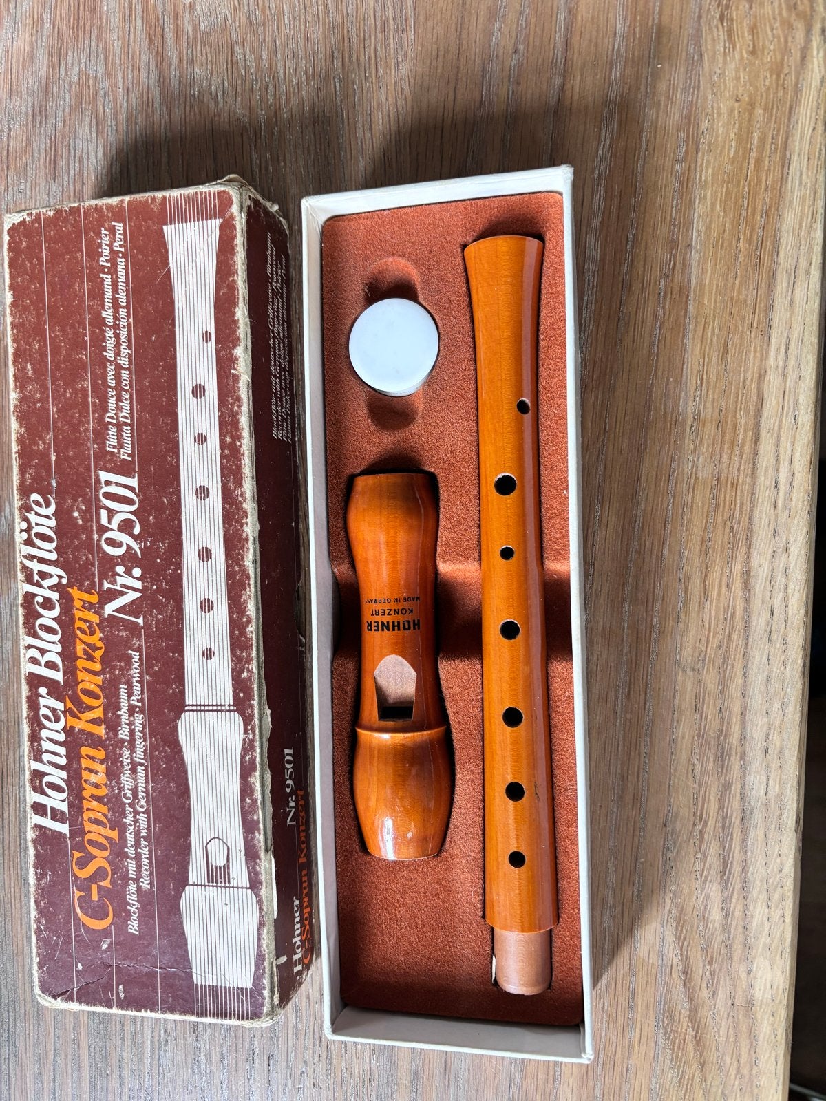 Hohner Blockflöte C-Sopraan Konzert Nr. 9501, Ophalen of Verzenden, Zo goed als nieuw, Sopraan of Sopranino, Met koffer, hoes of etui