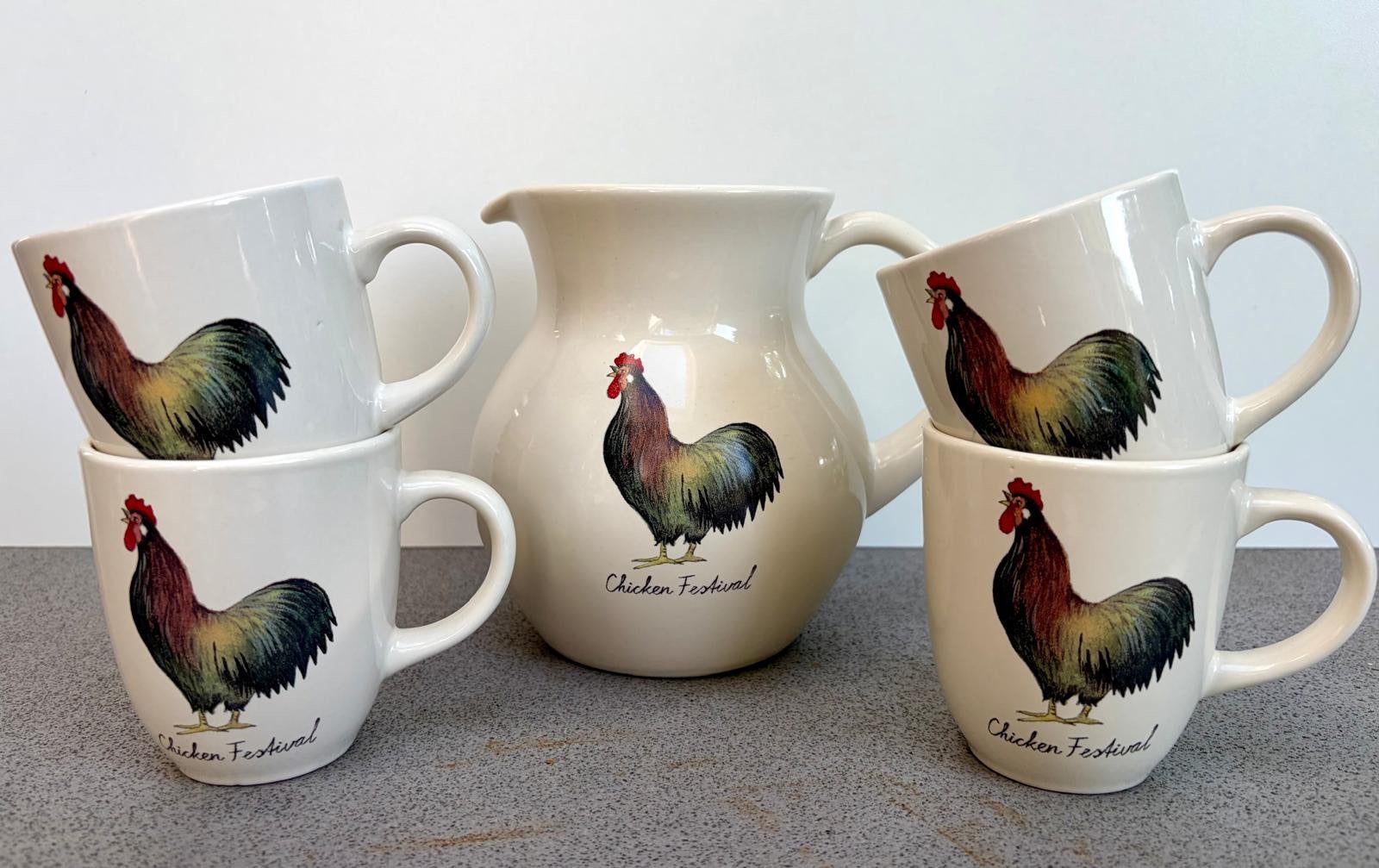 Chicken Festival servies Jet, Huis en Inrichting, Ophalen, Gebruikt, Landelijk/Boerenbont, Kop(pen) en/of Schotel(s)