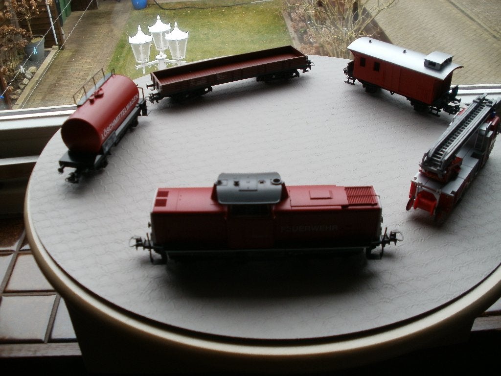 Marklin Ho Brandweer Diesellok Dig.no 212-261-1+3 wagons, Wisselstroom, Treinset, Ophalen of Verzenden, Zo goed als nieuw