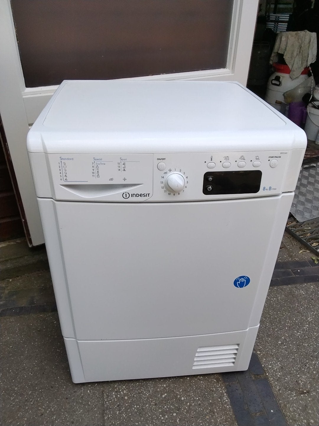 Indesit wasdroger 8 kg - Zo goed als nieuw, Witgoed en Apparatuur, Ophalen, 8 tot 10 kg, Zo goed als nieuw, Voorlader