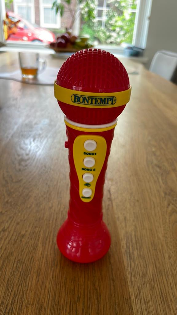 Bontempi speelgoed microfoon met geluid, Kinderen en Baby's, Ophalen of Verzenden, Zo goed als nieuw, Jongen of Meisje