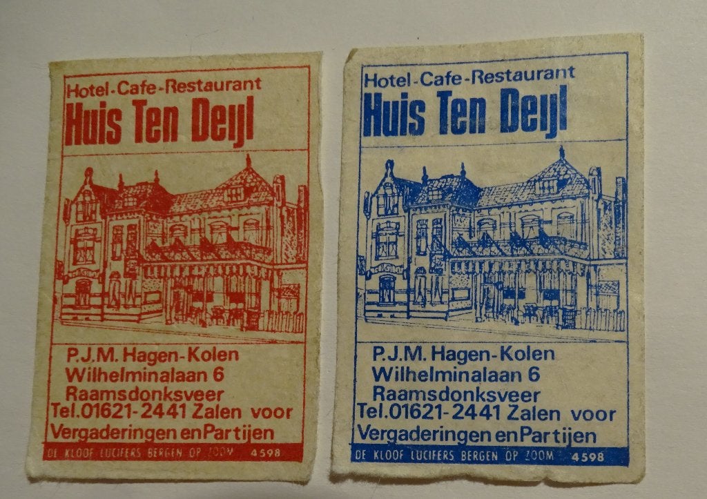 Hotel Café Rest   HUIS TEN DEIJL    RAAMSDONKSVEER, Verzenden, Luciferdoosjes of -merken
