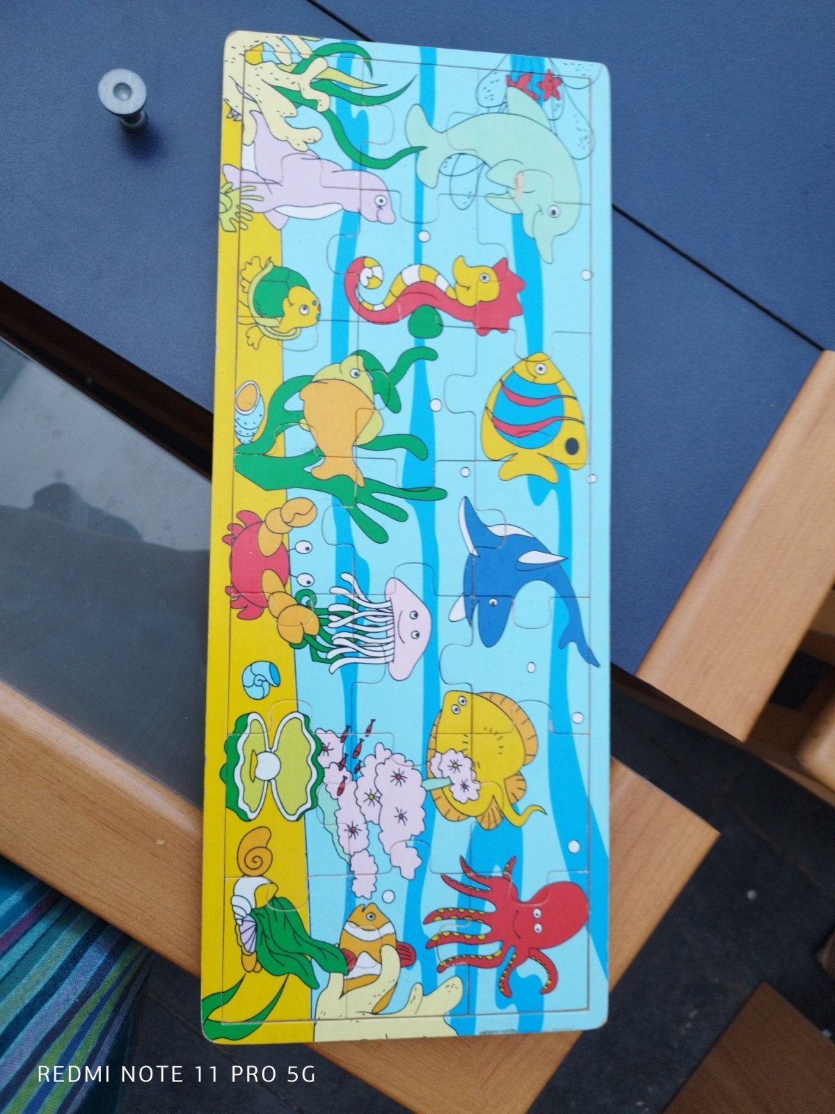 Houten puzzel met zeedieren voor kinderen, 2 tot 4 jaar, Gebruikt, 10 tot 50 stukjes, Ophalen of Verzenden