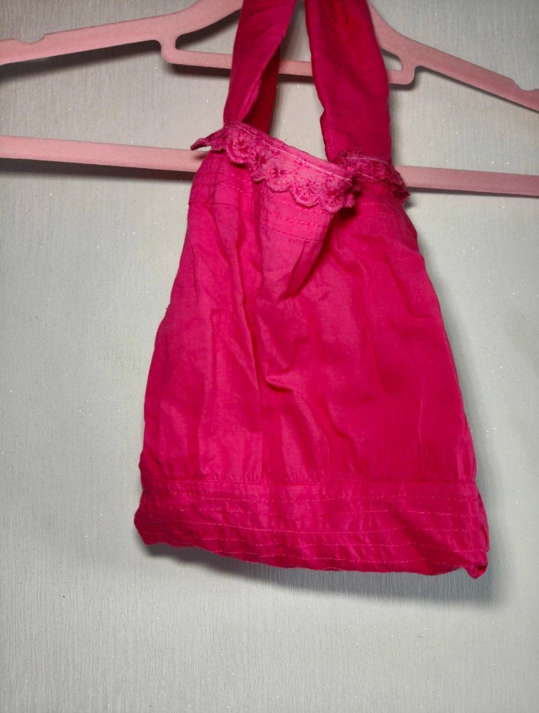 Roze stoffen tasje met kanten details, Ophalen of Verzenden, Zo goed als nieuw, Roze, Avondtasje